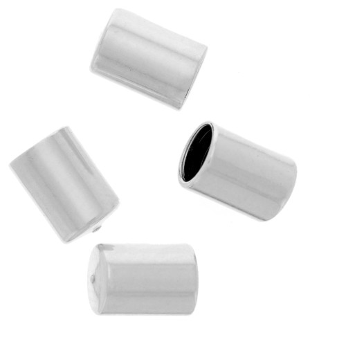 Tubi finali per cordoncini mm. 3 Placcatura in argento antico x10