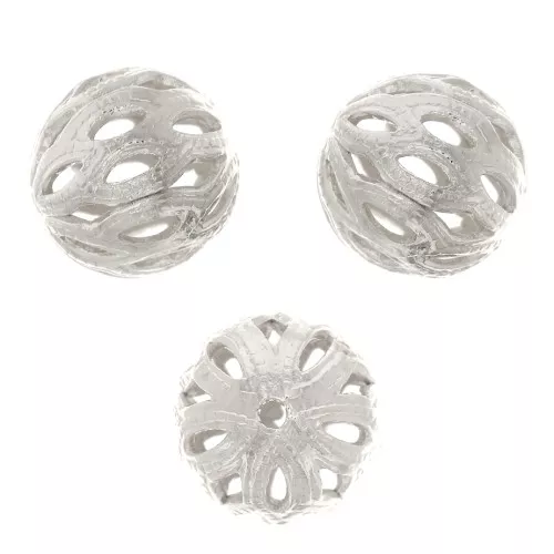 Perle tonde con filigrana 6 mm - Argentato x10