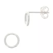 Orecchini perno cerchio scavato 7 mm in Argento 925 x2
