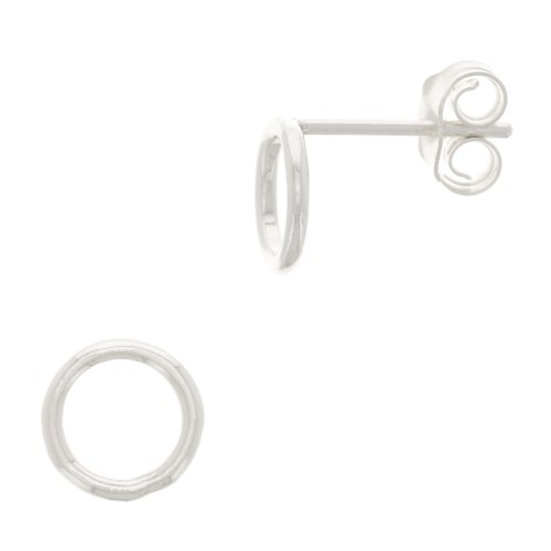 Orecchini perno cerchio scavato 7 mm in Argento 925 x2
