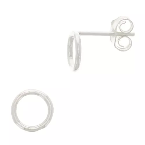 Orecchini perno cerchio scavato 7 mm in Argento 925 x2