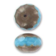 Perla a forma di ciambella 17x11 mm - Turchese opaco travertino x1