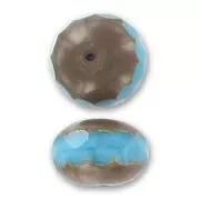 Perla a forma di ciambella 17x11 mm - Turchese opaco travertino x1