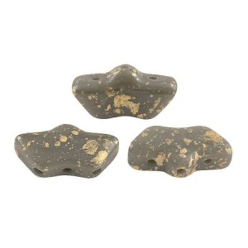 Delos® par Puca® 6x11 mm - Opaque Dark Grey Gold Splash x10g