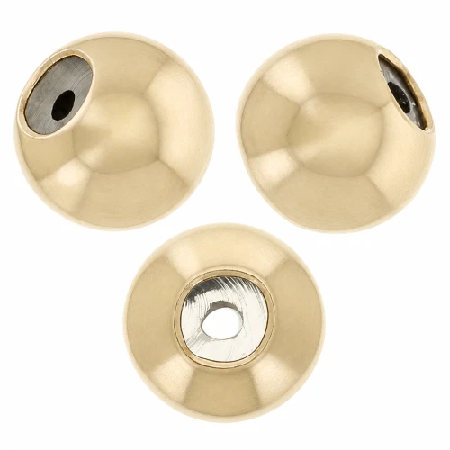 Perla fermacorda da 3 mm con foro da 0,6 mm - Gold filled (oro laminato) x50