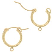 Orecchini a cerchio da 15 mm con anello aperto - Filo da 2,3 mm - Gold filled x2|raw }}
