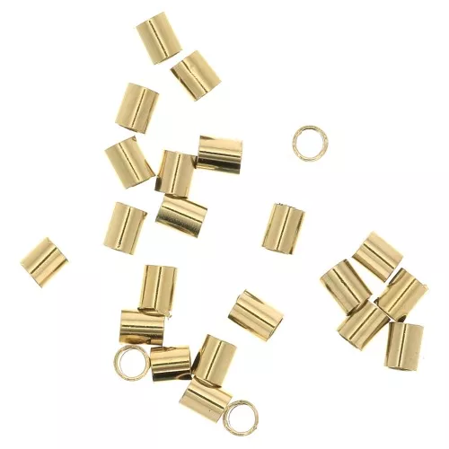 Perle tubi 1.9x1.5 mm in Gold filled x50