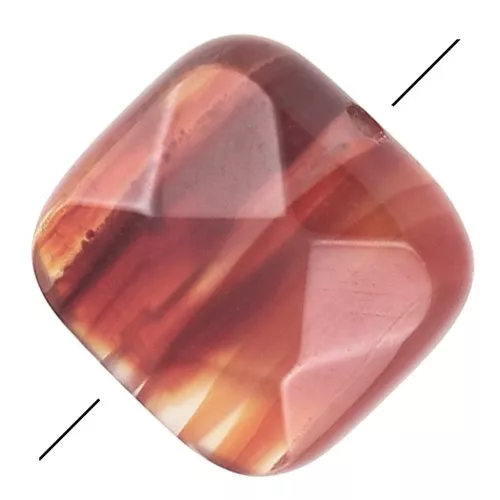 Perla sfaccettata quadrata 12 mm in pietra gemma - Red agate x1