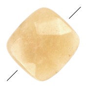 Perla sfaccettata quadrata 12 mm in pietra gemma - Giada tinta - Giallo x1|raw }}