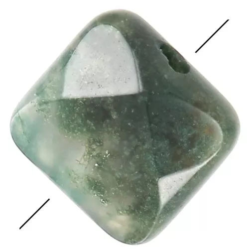 Perla sfaccettata quadrata 12 mm in pietra gemma - Agata Indiana x1