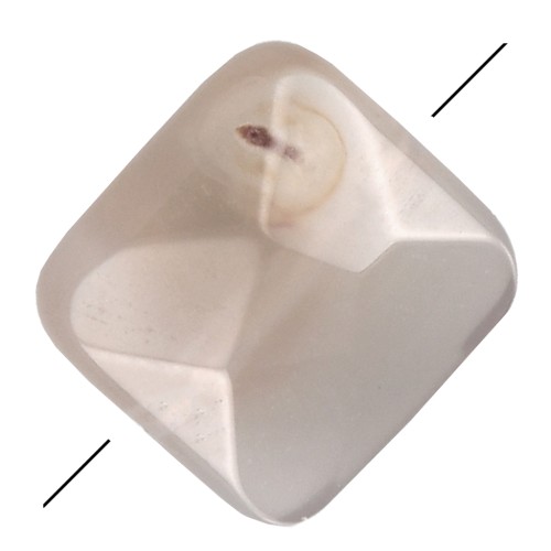 Perla sfaccettata quadrata 12 mm in pietra gemma - Agata Grigia x1