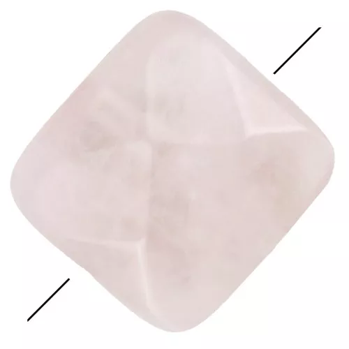 Perla sfaccettata quadrata 12 mm in pietra gemma - Quarzorosa x1