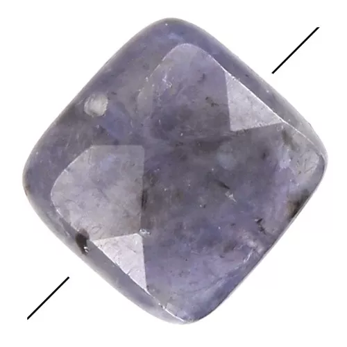 Perla sfaccettata quadrata 12 mm in pietra gemma - Iolite x1