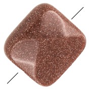 Perla sfaccettata quadrata 12 mm in Gold Stone - Imitazione Pierre de Soleil x1