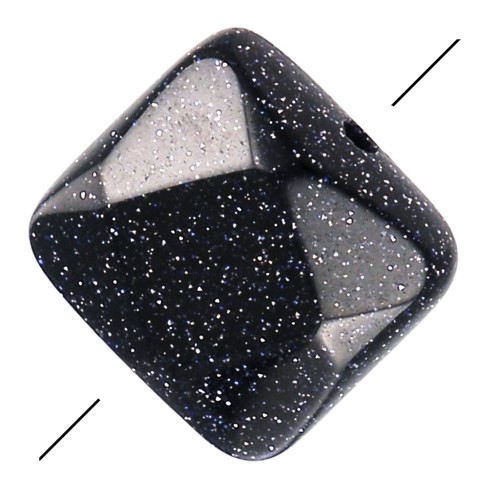 Perla sfaccettata quadrata 12 mm - Imitazione Blue Sand Stone x1