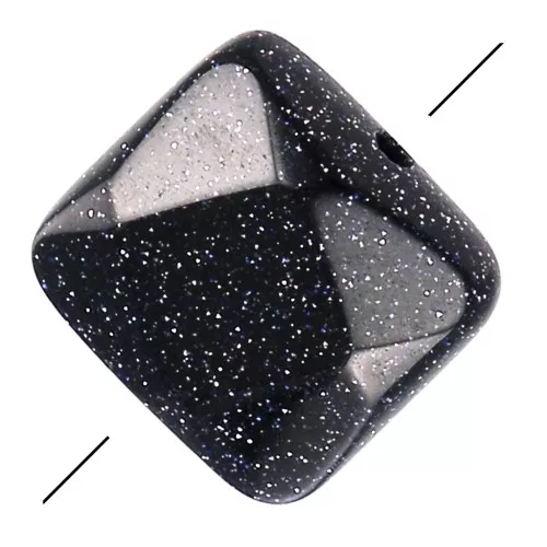 Perla sfaccettata quadrata 12 mm - Imitazione Blue Sand Stone x1