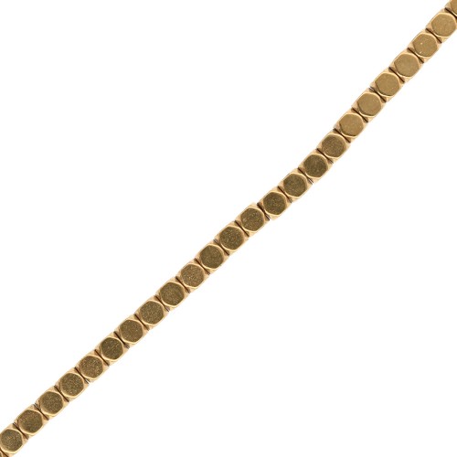 Mini perle sfaccettate poligonali in imitazione di ematite, 3 mm - Golden x 39 cm