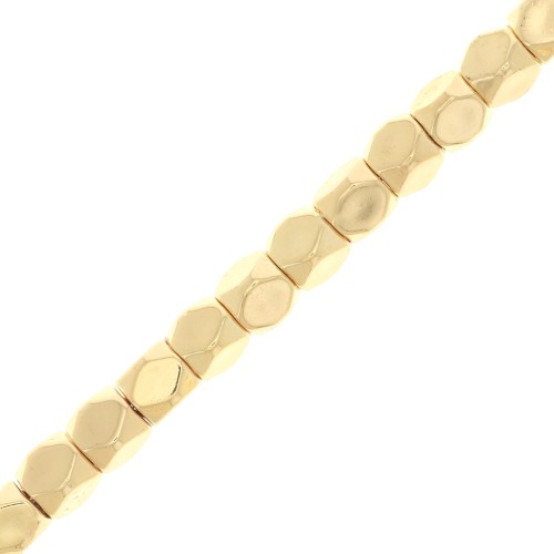 Mini perle sfaccettate poligoni imitazione ematite 3 mm - Champagne x40cm
