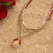 Mini perle sfaccettate poligonali in imitazione di ematite, 3 mm - Golden x 39 cm