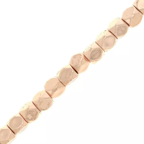 Mini perle sfaccettate poligoni imitazione ematite 3 mm Dorato rosa x40cm