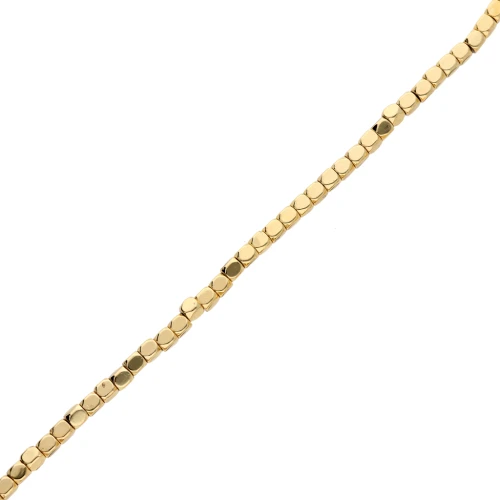 Mini perle sfaccettate poligoni imitazione ematite 3 mm - Dorato x40cm