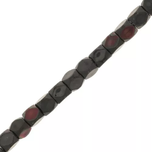 Mini perle sfaccettate poligoni imitazione ematite 3 mm - Jet AB x40cm