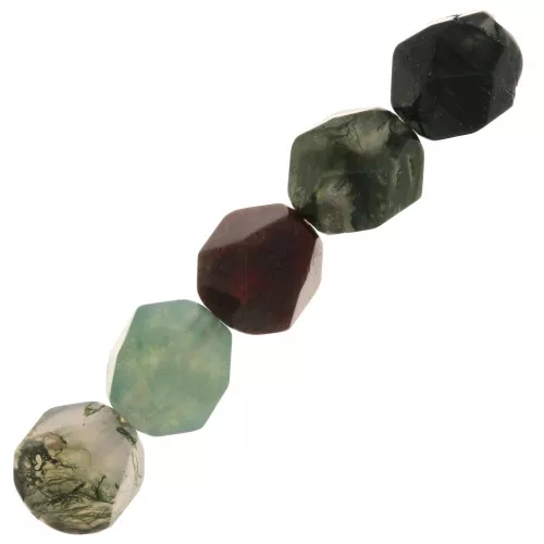 Perle esagonali 8x7 mm pietra gemma Agata Indiana x10