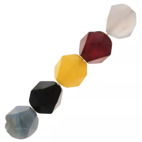 Perle esagonali 8x7 mm pietra gemma Agata tinta Multicolore x10
