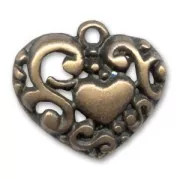 Ciondolo cuore mm. 18 bronzo x1