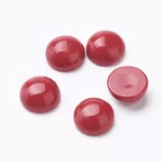 Cabochon tondo in vetro 8 mm - Imitazione corallo- Rosso x1