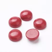 Cabochon tondo in vetro 10 mm - Imitazione corallo - Rosso x1