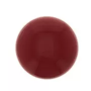 Cabochon tondo in vetro 12 mm - Imitazione corallo- Rosso x1