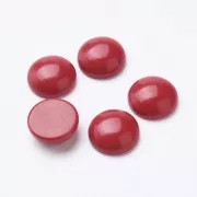 Cabochon tondo in vetro 14 mm - Imitazione corallo - Rosso x1