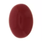 Cabochon ovale in vetro 14x10 mm - Imitazione corallo - Rosso x1