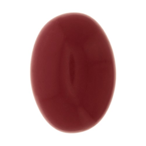 Cabochon ovale in vetro 18x13 mm - Imitazione corallo - Rosso x1