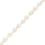 Perle d'acqua dolce Keshi - perle barroche irregolari 11 mm - Bianco x4