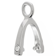 Clip con pendente in strass da 18 mm - Bronzo bianco x1