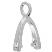 Clip con pendente in strass da 18 mm - Bronzo bianco x1