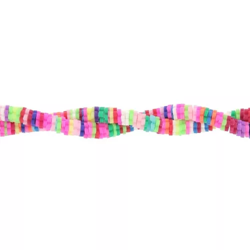 Perle fiori stile Heishi in pasta polimerica 4.5x1 mm - Multicolore x40 cm