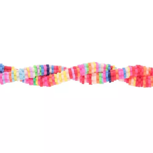 Perle fiori stile Heishi in pasta polimerica 5x1 mm - Multicolore x46cm