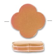 Perla piatta fiore mm. 23 Marrone bordatura bianca x1