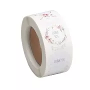 Etichette autoadesive 25 mm - Thank you - Bianco - Multicolore pastello x500