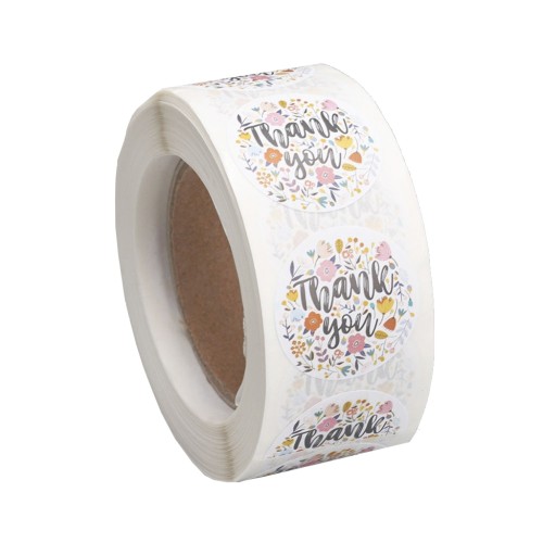 Etichette autoadesive 25 mm - Thank you - Multicolore x500
