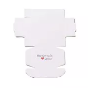 Scatola regalo in cartone fai da te 5.5x5.5x2.5 cm Handmade with Love - Bianco x1