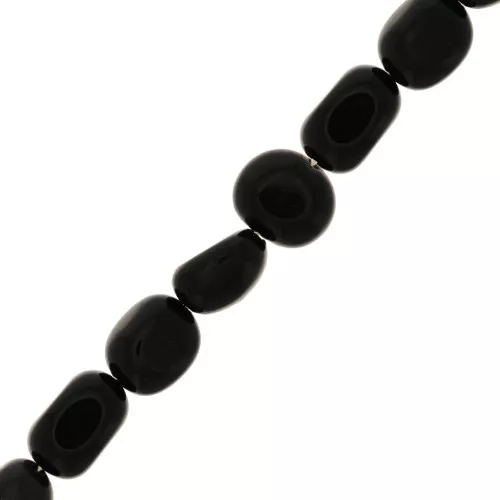 Perle nuggets irregolari 8 - 12 mm Pietra gemma - Ossidiana nero x6