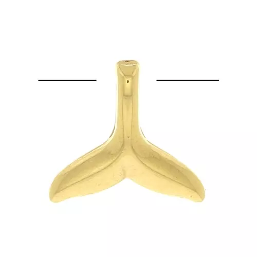 Ciondolo coda di sirena 10 mm - Dorato con oro fino x1