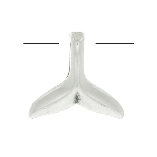 Ciondolo coda di sirena 10 mm - Placcatura argento antico x1