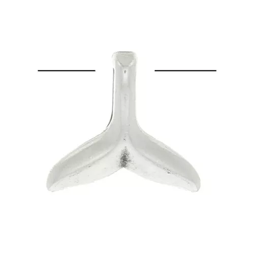 Ciondolo coda di sirena 10 mm - Placcatura argento antico x1