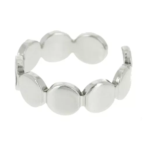 Anello regolabile- multi-cerchi 6 mm stile minimalista - Rodio x1