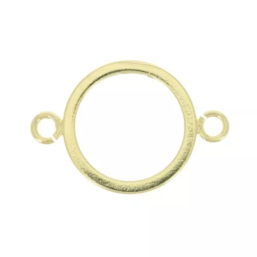 Distanziatore cerchio scavato 2 anelli aperti 22x15 mm - Dorato x1